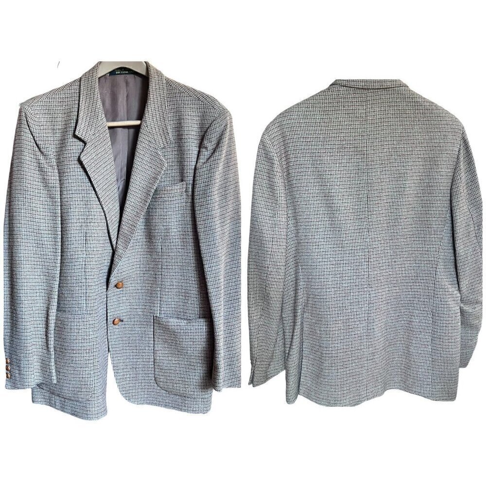 Vintage 4/40 Jaguar Plaid Tweed Sports Coat Jacket Blazer Brown Tan Wool Academi